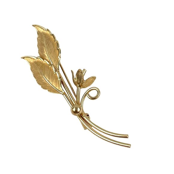 Danecraft Vintage 12K Gold Filled Flower Brooch Pin Signed Krementz Floral Desig - Picture 3 of 7